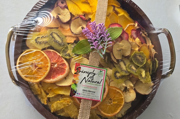 Round Wood Platter w/ Handles